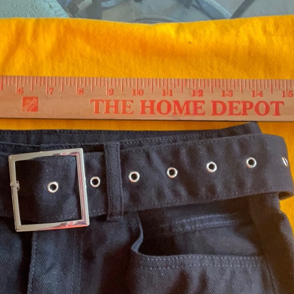 WE WORE WHAT Black Cut Out Straight Twill Denim Size 28, NWT - Picture 7 of 16